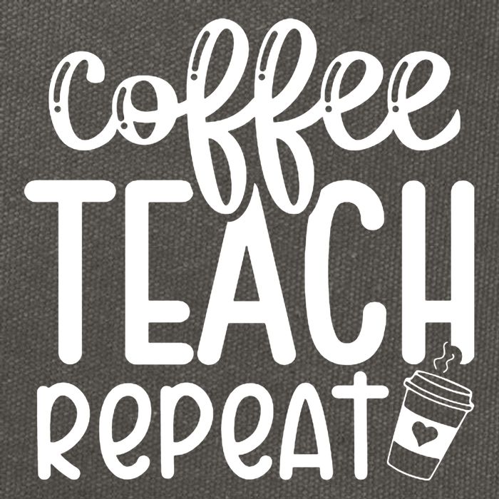 Coffee Teach Repeat Cotton Canvas Backpack