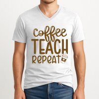 Coffee Teach Repeat V-Neck T-Shirt