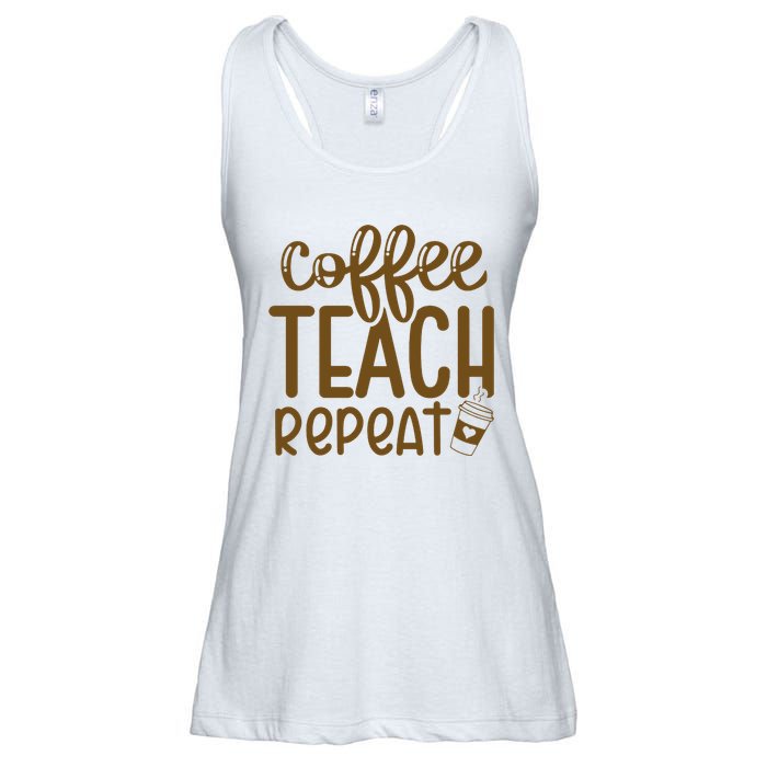 Coffee Teach Repeat Ladies Essential Flowy Tank