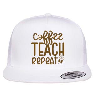 Coffee Teach Repeat Flat Bill Trucker Hat