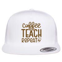 Coffee Teach Repeat Flat Bill Trucker Hat