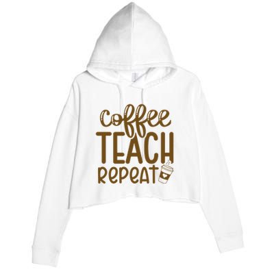 Coffee Teach Repeat Crop Fleece Hoodie