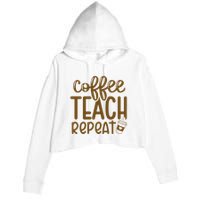 Coffee Teach Repeat Crop Fleece Hoodie