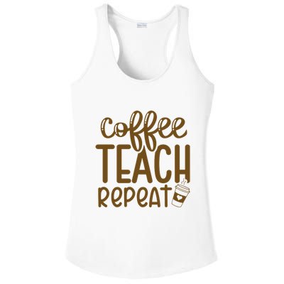 Coffee Teach Repeat Ladies PosiCharge Competitor Racerback Tank