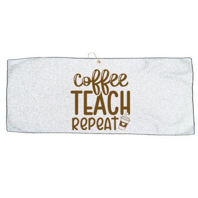 Coffee Teach Repeat Large Microfiber Waffle Golf Towel