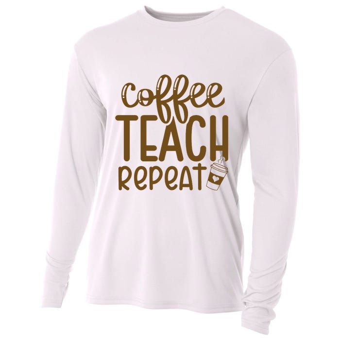 Coffee Teach Repeat Cooling Performance Long Sleeve Crew