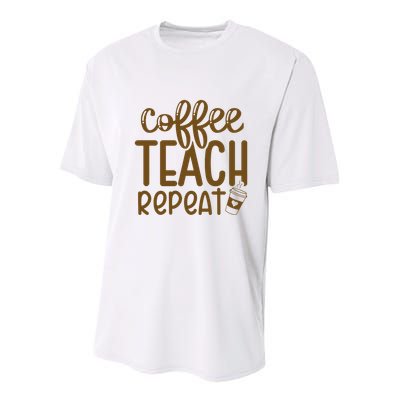 Coffee Teach Repeat Youth Performance Sprint T-Shirt