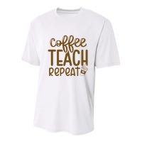 Coffee Teach Repeat Youth Performance Sprint T-Shirt