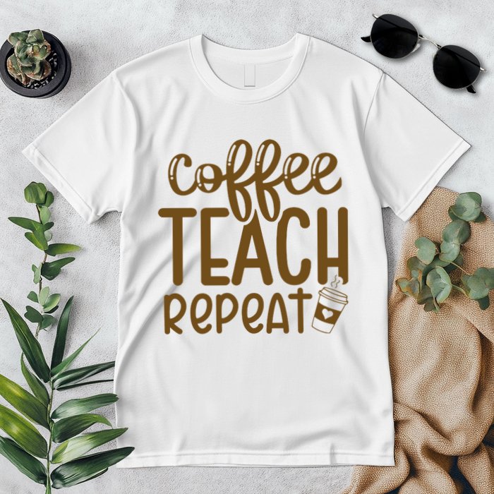 Coffee Teach Repeat Premium T-Shirt