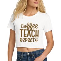 Coffee Teach Repeat Crop Top