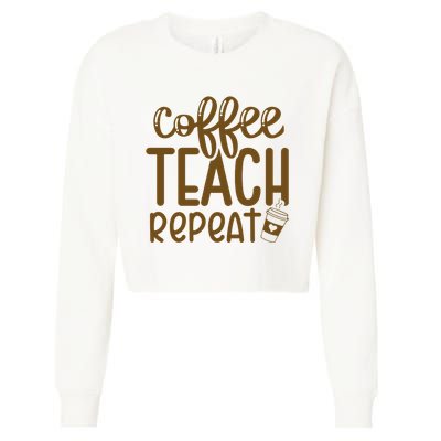 Coffee Teach Repeat Cropped Pullover Crew