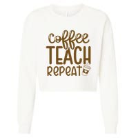 Coffee Teach Repeat Cropped Pullover Crew