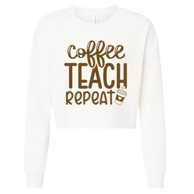 Coffee Teach Repeat Cropped Pullover Crew