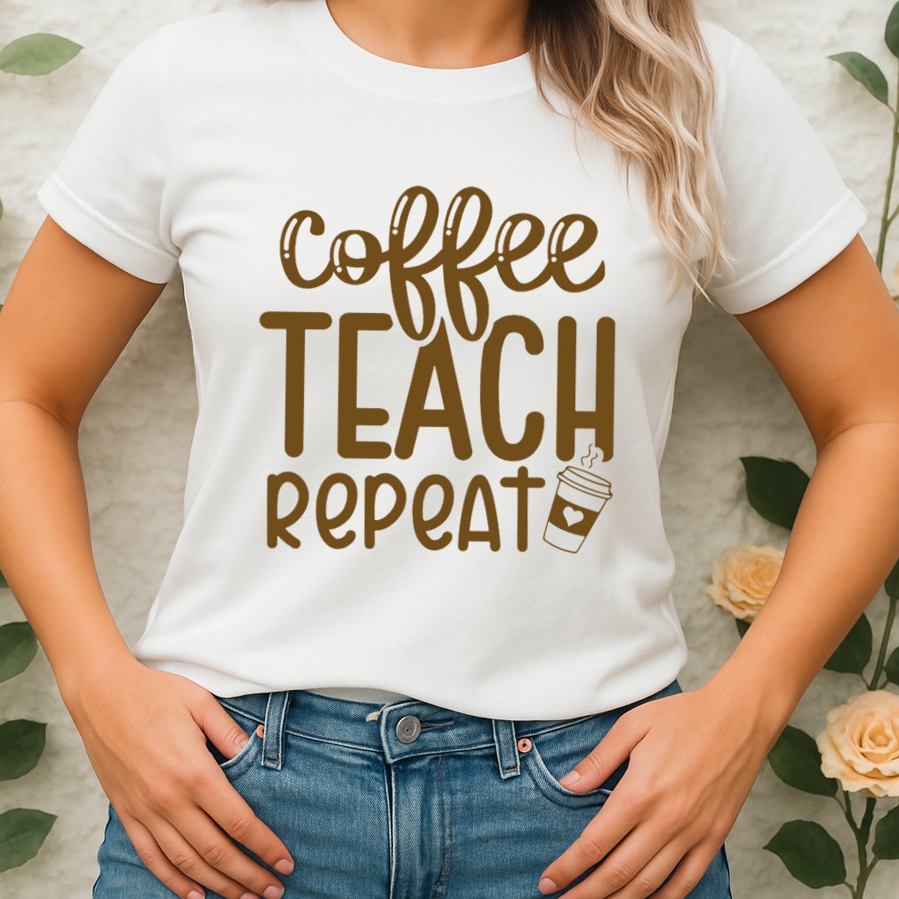 Coffee Teach Repeat Womens T-Shirt