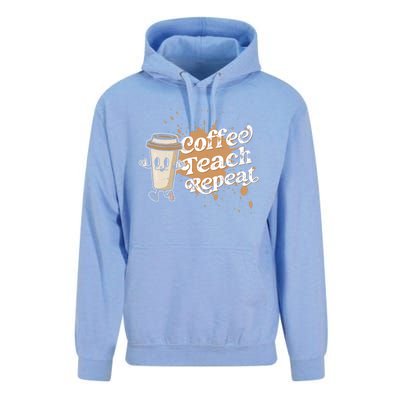 Coffee Teach Repeat Retro Teacher Life Motivational Gift Unisex Surf Hoodie