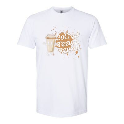 Coffee Teach Repeat Retro Teacher Life Motivational Gift Softstyle CVC T-Shirt