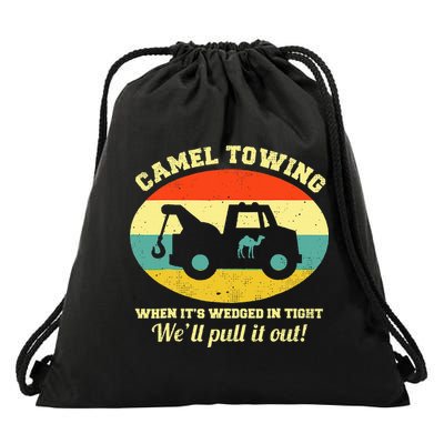 Camel Towing Retro Adult Humor Saying Drawstring Bag