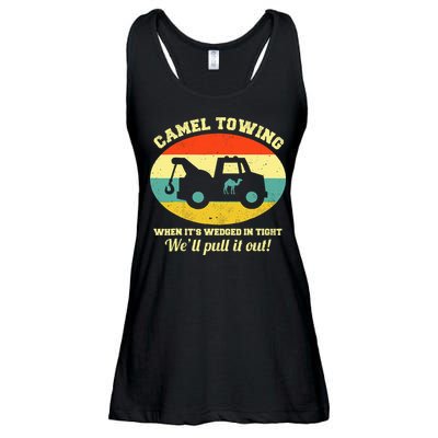 Camel Towing Retro Adult Humor Saying Ladies Essential Flowy Tank