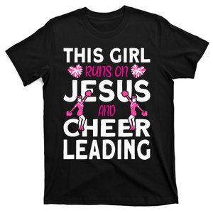 Cheer This Runs on Jesus and Cheerleading T-Shirt