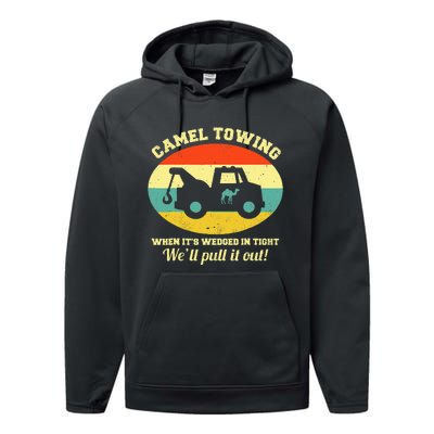 Camel Towing Retro Adult Humor Saying Funny Halloween Performance Fleece Hoodie