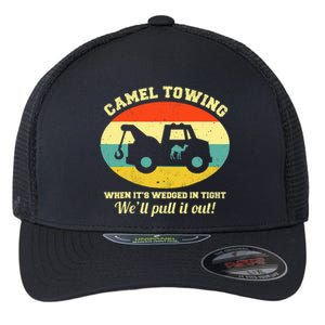 Camel Towing Retro Adult Humor Saying Funny Halloween Flexfit Unipanel Trucker Cap