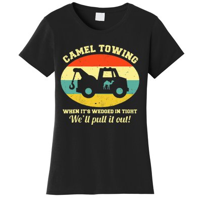 Camel Towing Retro Adult Humor Saying Funny Halloween Women's T-Shirt