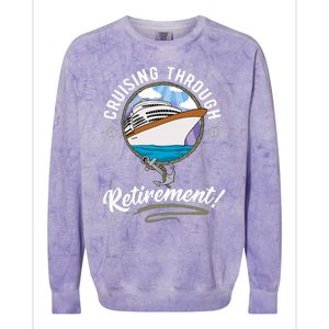 Cruising Through Retirement Cruise Colorblast Crewneck Sweatshirt