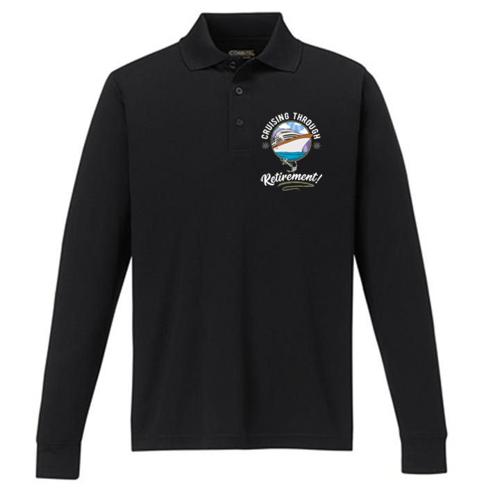 Cruising Through Retirement Cruise Performance Long Sleeve Polo