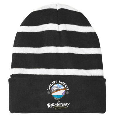 Cruising Through Retirement Cruise Striped Beanie with Solid Band