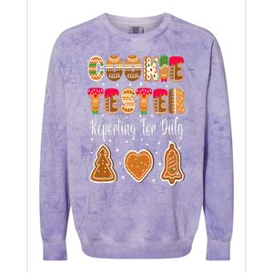 Cookie Tester Reporting For Duty Christmas Baking Team Colorblast Crewneck Sweatshirt