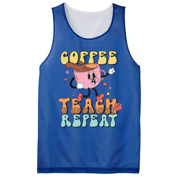 Coffee Teach Repeat Great Gift Mesh Reversible Basketball Jersey Tank