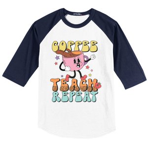 Coffee Teach Repeat Great Gift Baseball Sleeve Shirt