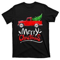 Christmas Tree Red Truck Pajama Vintage Buffalo Plaid Truck T-Shirt