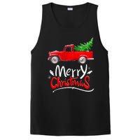 Christmas Tree Red Truck Pajama Vintage Buffalo Plaid Truck PosiCharge Competitor Tank