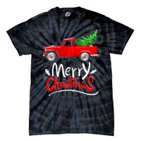 Christmas Tree Red Truck Pajama Vintage Buffalo Plaid Truck Tie-Dye T-Shirt