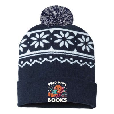 Christmas Teacher Read More Books Funny Women USA-Made Snowflake Beanie