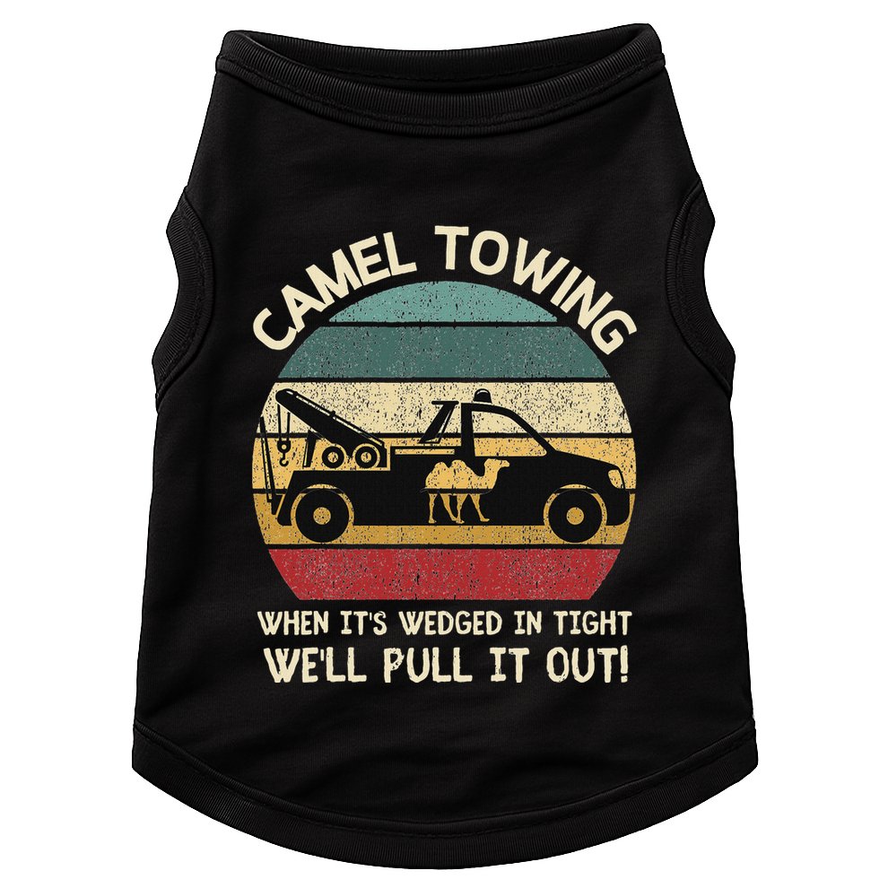 Camel Towing Retro Adult Humor Saying Funny Halloween Gifts Doggie Tank