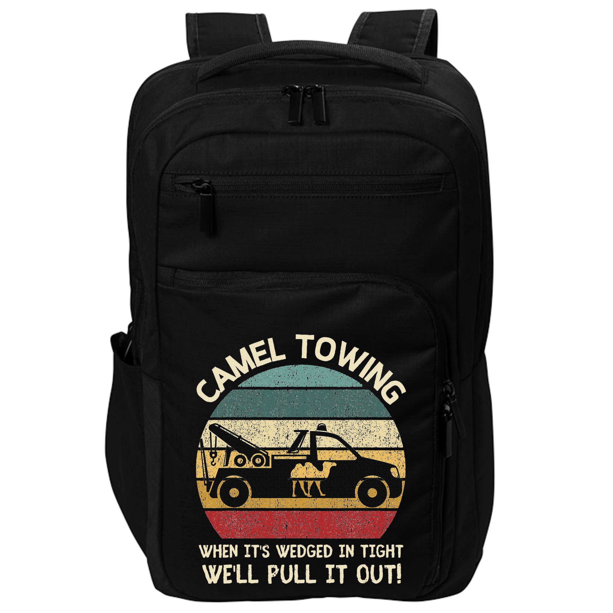 Camel Towing Retro Adult Humor Saying Funny Halloween Gifts Impact Tech Backpack