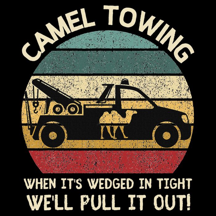 Camel Towing Retro Adult Humor Saying Funny Halloween Gifts Drawstring Bag