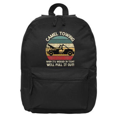 Camel Towing Retro Adult Humor Saying Funny Halloween Gifts 16 in Basic Backpack