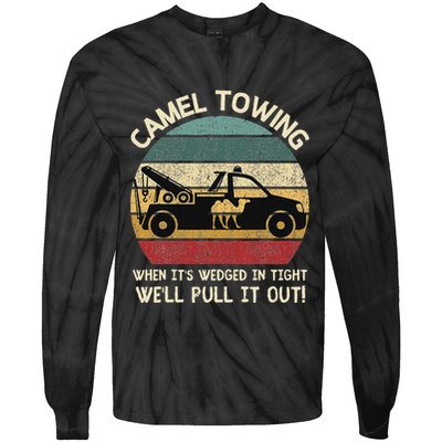 Camel Towing Retro Adult Humor Saying Funny Halloween Gifts Tie-Dye Long Sleeve Shirt