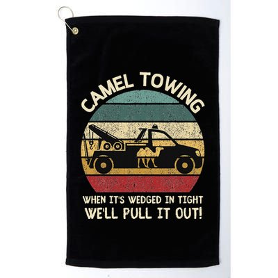 Camel Towing Retro Adult Humor Saying Funny Halloween Gifts Golf Towel