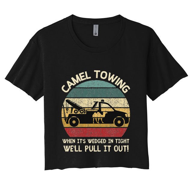 Camel Towing Retro Adult Humor Saying Funny Halloween Gifts Crop Top