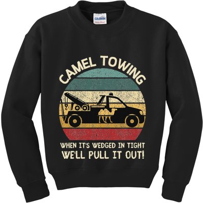 Camel Towing Retro Adult Humor Saying Funny Halloween Gifts Kids Sweatshirt