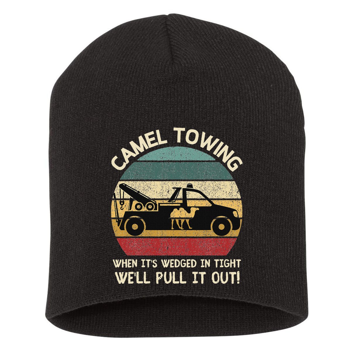 Camel Towing Retro Adult Humor Saying Funny Halloween Gifts Short Acrylic Beanie