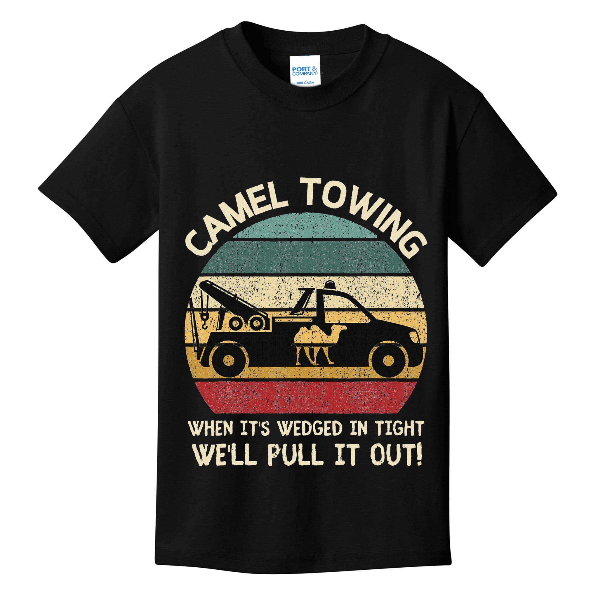 Camel Towing Retro Adult Humor Saying Funny Halloween Gifts Kids T-Shirt