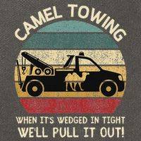 Camel Towing Retro Adult Humor Saying Funny Halloween Gifts Cotton Canvas Backpack