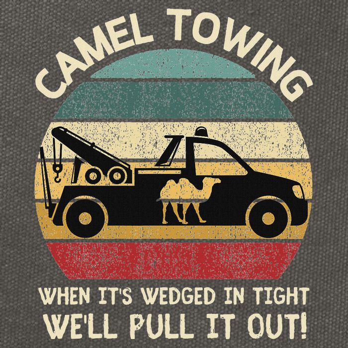 Camel Towing Retro Adult Humor Saying Funny Halloween Gifts Cotton Canvas Backpack