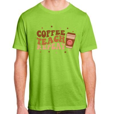 Coffee Teach Repeat Teacher's Day Coffee Day Happy Face Gift Adult ChromaSoft Performance T-Shirt