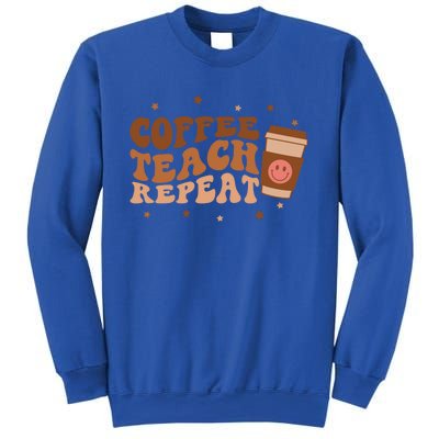 Coffee Teach Repeat Teacher's Day Coffee Day Happy Face Gift Sweatshirt